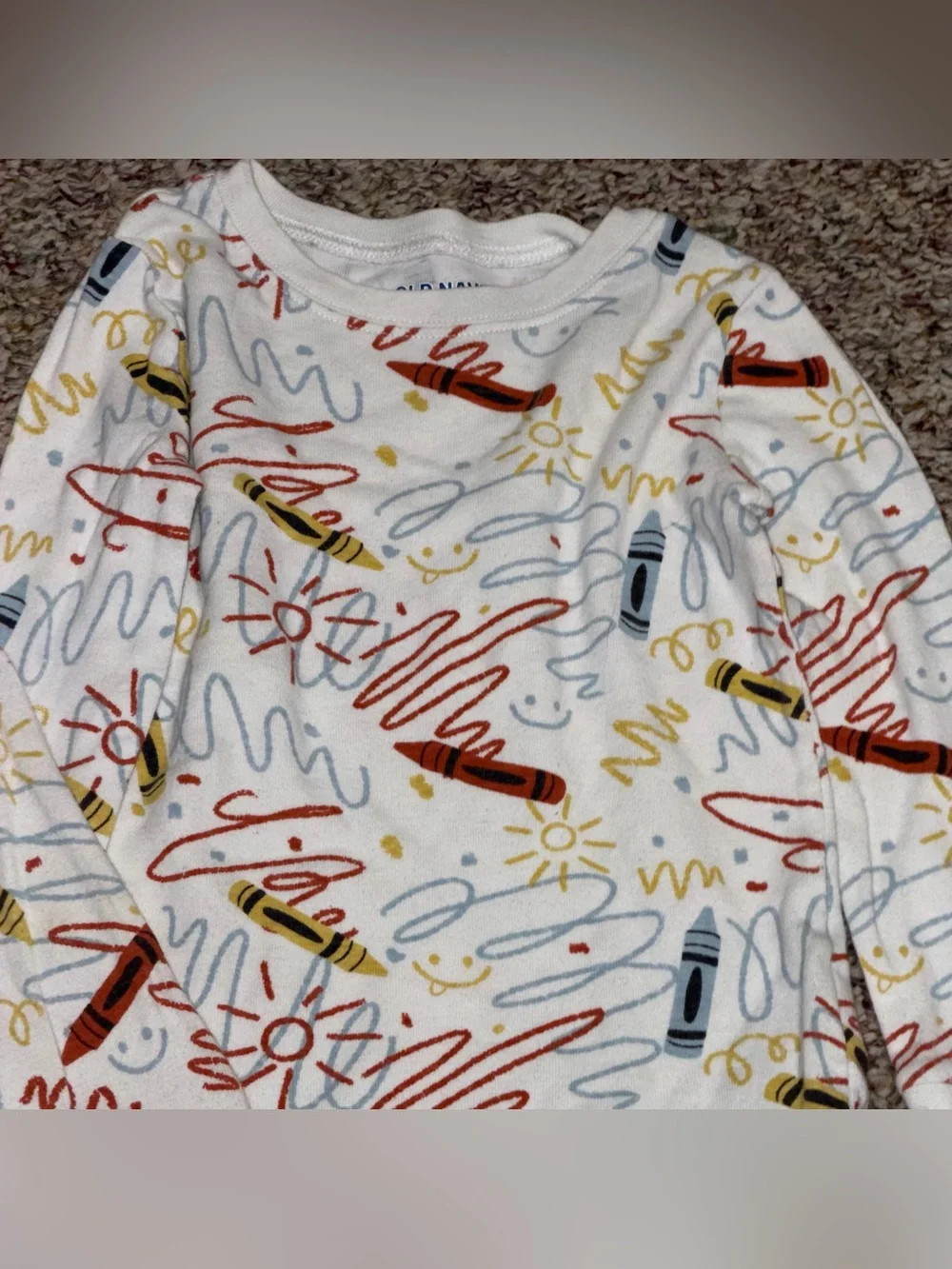 Boys girls toddler 4T pajamas 2 piece set crayon art creative sleep